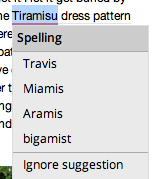 Tiramisu spell check